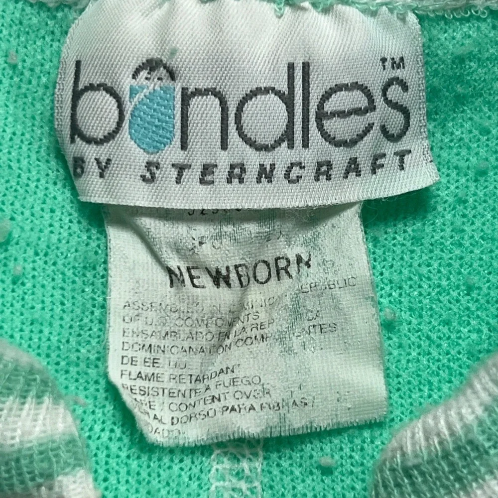 Vintage Bundles by Sterncraft Newborn Sleep Sack Mint Green Fleece Rocking Horse